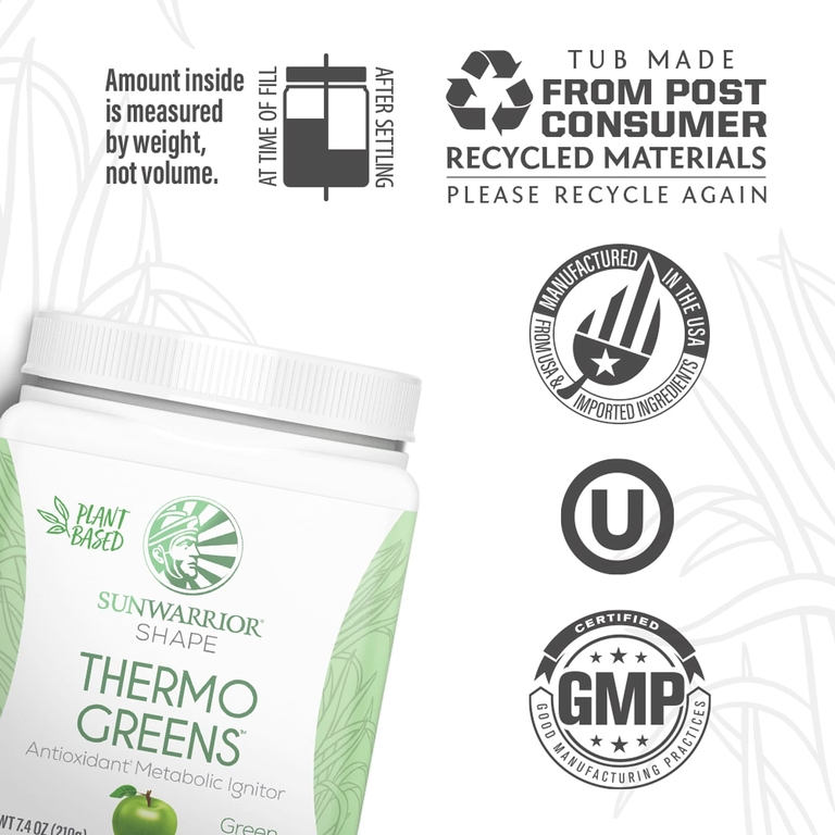 Sunwarrior, Shape, Thermo Greens™, со вкусом зеленого яблока, 210 г (7,4 унции) (Товар снят с продажи) 