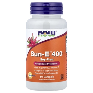 NOW Foods, Sun-E™ 400, 268 мг (400 МЕ), 60 капсул