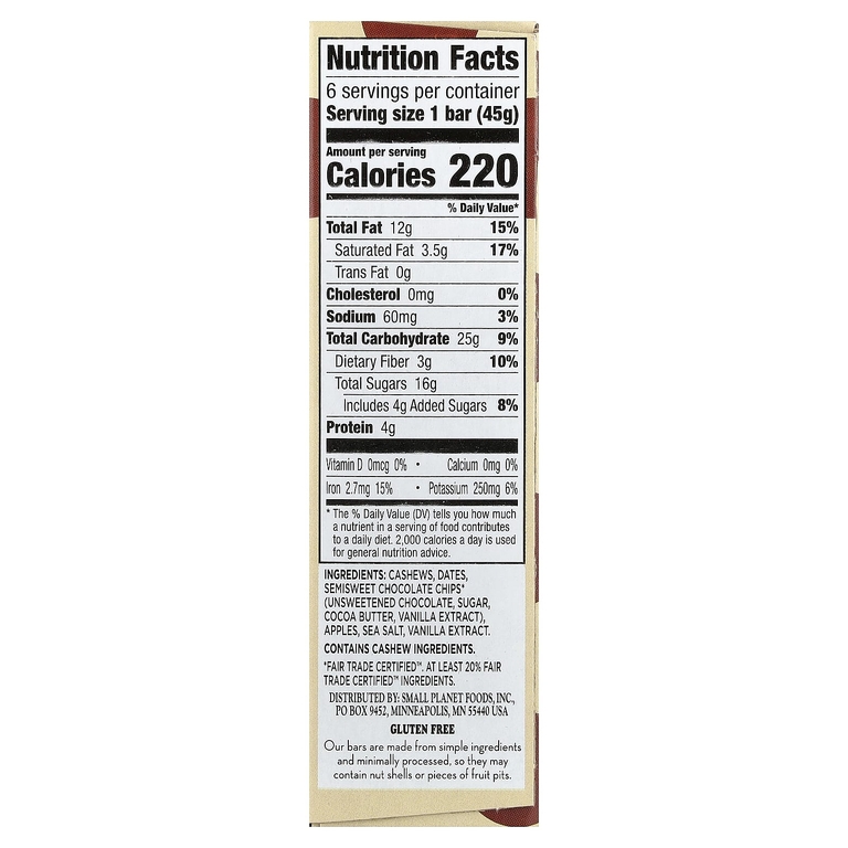Larabar, Real Fruit & Nut Bar™, батончик с шоколадной крошкой, 6 батончиков по 45 г (1,6 унции)