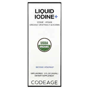 Codeage, жидкий йод+, с нейтральным вкусом, 59,2 мл (2 жидк. унции)