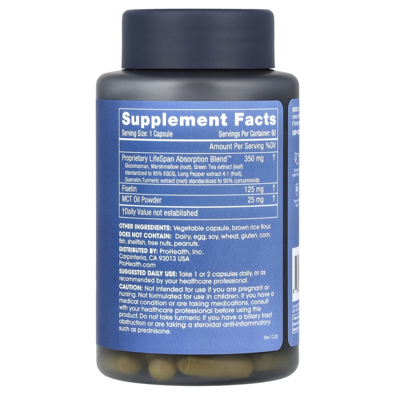 ProHealth Longevity, Fisetin Pro Longevity Plus, 60 капсул