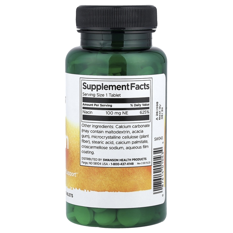 Swanson Vitamins, ниацин, 100 мг, 250 таблеток