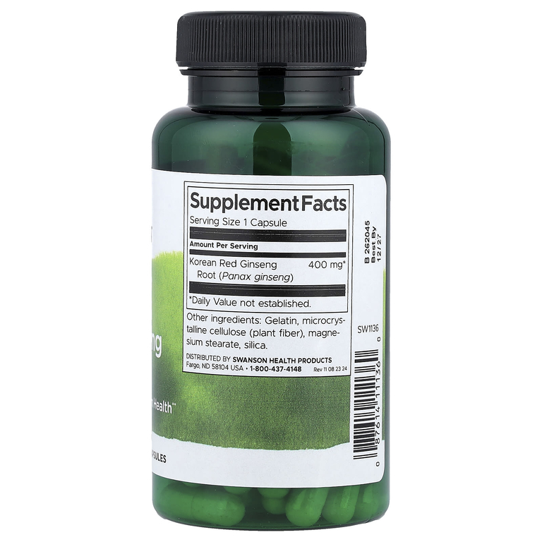 Swanson Vitamins, Full Spectrum®, корень красного корейского женьшеня, 400 мг, 90 капсул