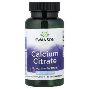 Swanson Vitamins, цитрат кальция, 200 мг, 60 растительных капсул