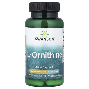 Swanson Vitamins, L-орнитин в свободной форме, 500 мг, 60 растительных капсул