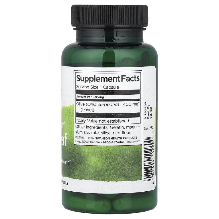 Swanson Vitamins, Full Spectrum®, листья оливкового дерева, 400 мг, 60 капсул
