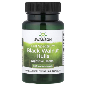 Swanson Vitamins, Full Spectrum®, скорлупа чёрного ореха, 500 мг, 60 капсул