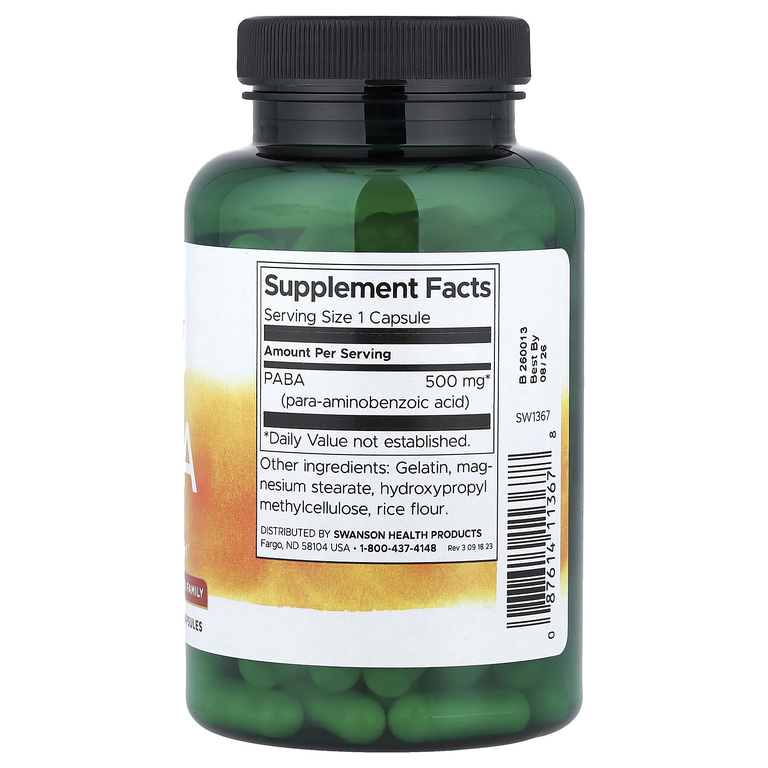 Swanson Vitamins, ПАБК, 500 мг, 120 капсул