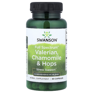 Swanson Vitamins, Full Spectrum®, валериана, ромашка и хмель, 60 капсул