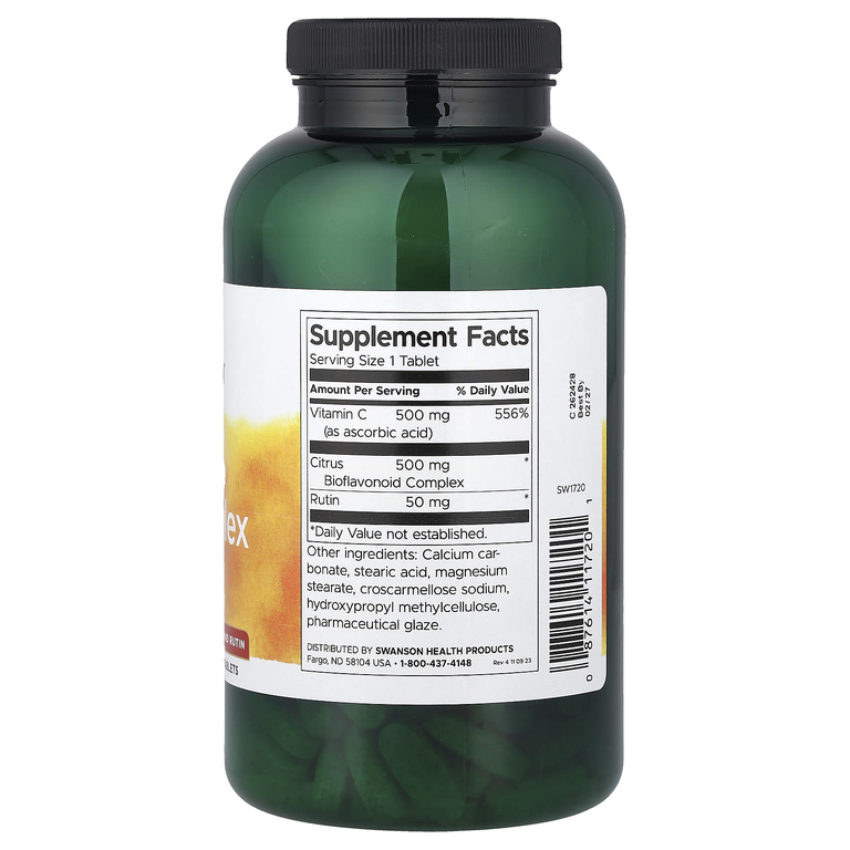 Swanson Vitamins, Supreme, комплекс с витамином C с цитрусовыми биофлавоноидами и рутином, 250 таблеток