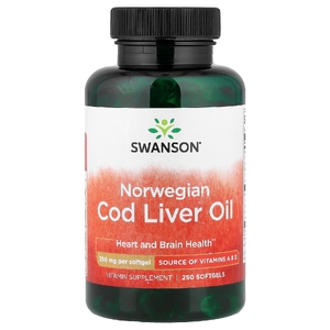 Swanson Vitamins, Жир печени норвежской трески, 350 мг, 250 мягких таблеток