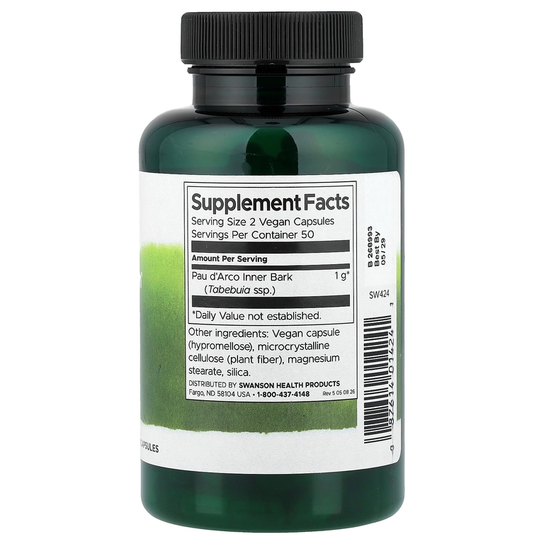 Swanson Vitamins, Full Spectrum®, кора муравьиного дерева, 500 мг, 100 капсул