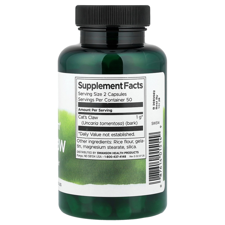 Swanson Vitamins, Full Spectrum®, кошачий коготь, 500 мг, 100 капсул