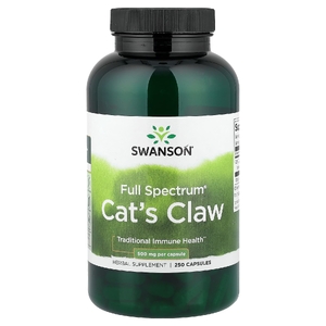 Swanson Vitamins, Кошачий коготь полного спектра, 500 мг, 250 капсул
