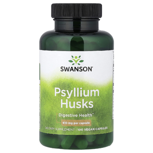 Swanson Vitamins, шелуха семян подорожника, 610 мг, 100 веганских капсул