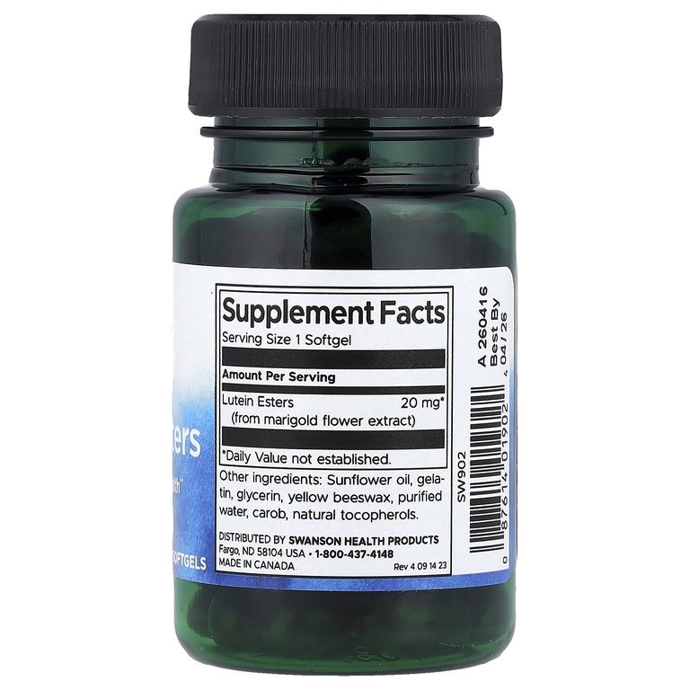 Swanson Vitamins, Эфиры лютеина, 20 мг, 60 мягких таблеток