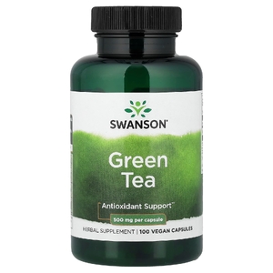 Swanson Vitamins, зелёный чай, 500 мг, 100 веганских капсул