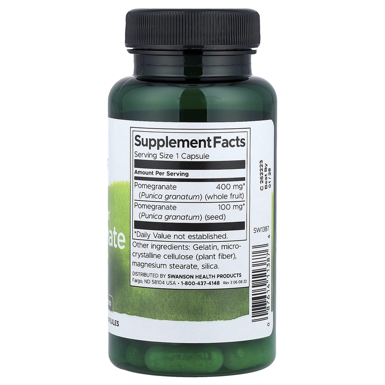 Swanson Vitamins, Full Spectrum®, гранат, цельные плоды и семена, 60 капсул