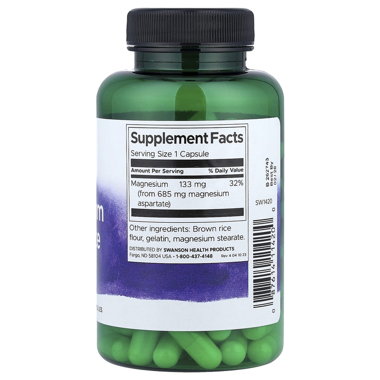 Swanson Vitamins, Аспартат магния, 685 мг, 90 капсул