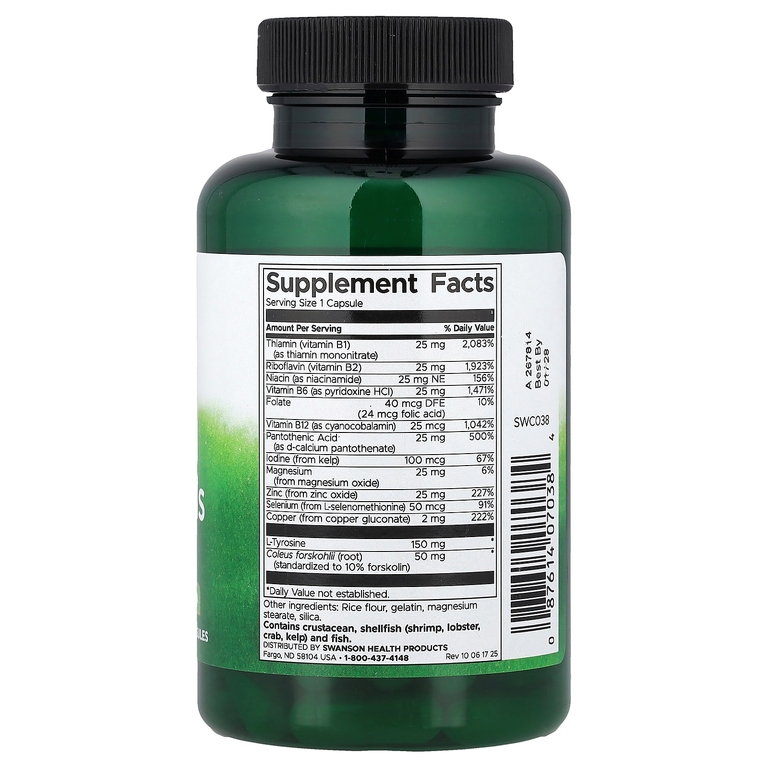 Swanson Vitamins, Thyroid Essentials, комплекс для поддержки щитовидной железы, 90 капсул