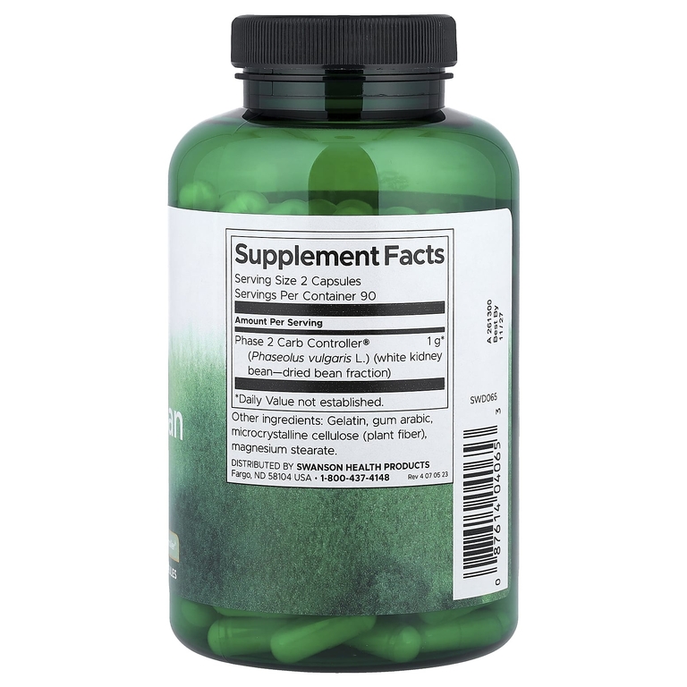 Swanson Vitamins, экстракт белой фасоли, 180 капсул (500 мг в 1 капсуле)