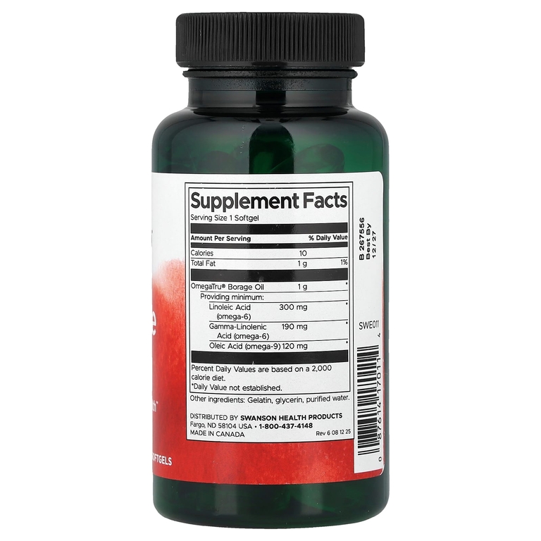 Swanson Vitamins, Масло бурачника, 1 г, 60 мягких таблеток