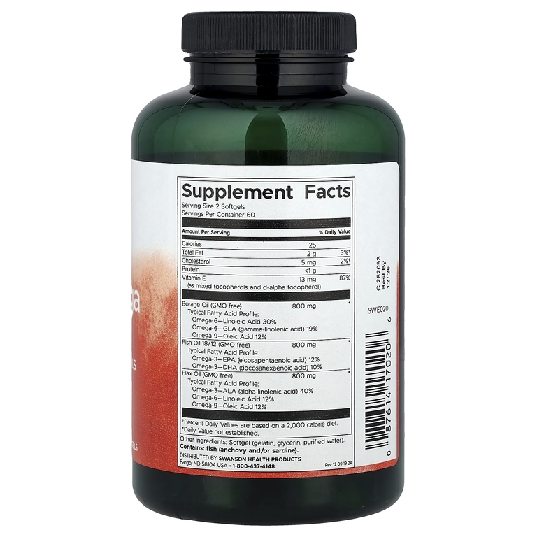 Swanson Vitamins, MultiOmega 3-6-9`` 120 мягких таблеток