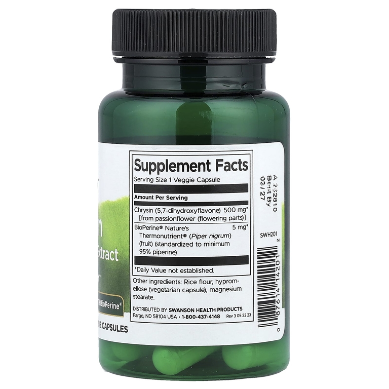 Swanson Vitamins, хризин, 30 растительных капсул