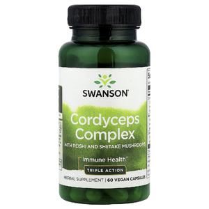 Swanson Vitamins, Комплекс кордицепса с грибами рейши и шиитаке, 60 веганских капсул