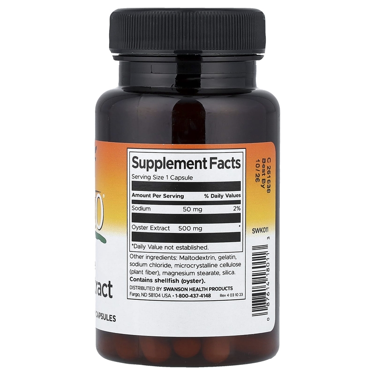Swanson Vitamins, Kyoto®, экстракт японской устрицы, 60 капсул (500 мг в 1 капсуле)