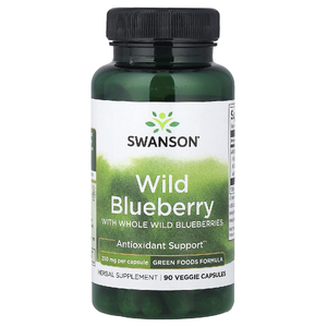 Swanson Vitamins, дикорастущая голубика с цельными ягодами дикой голубики, 250 мг, 90 растительных капсул
