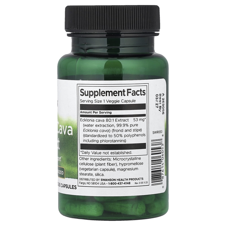 Swanson Vitamins, экстракт эклонии кава, 30 растительных капсул (53 мг в 1 капсуле)