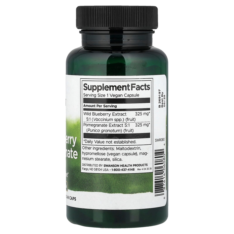 Swanson Vitamins, Лесная голубика и гранат, 60 веганских капсул