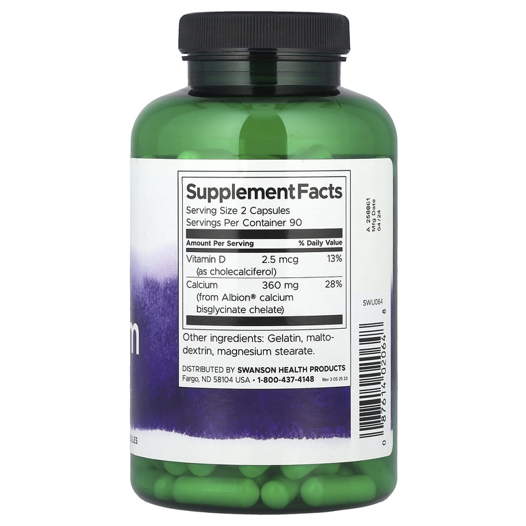 Swanson Vitamins, Albion®, кальций, 180 капсул (Товар снят с продажи) 