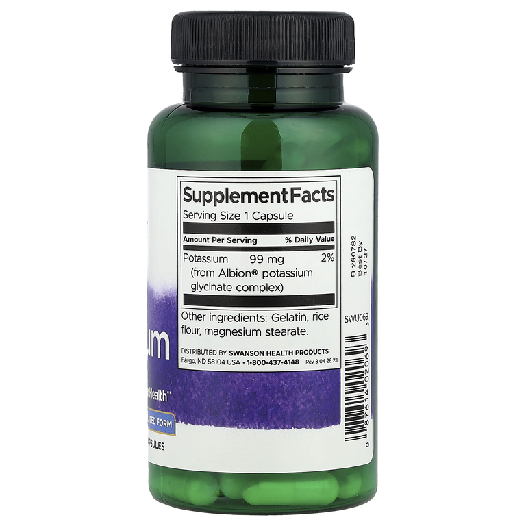 Swanson Vitamins, Albion®, калий, 99 мг, 90 капсул