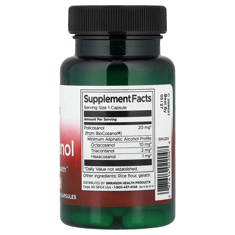Swanson Vitamins, поликозанол, 20 мг, 60 капсул
