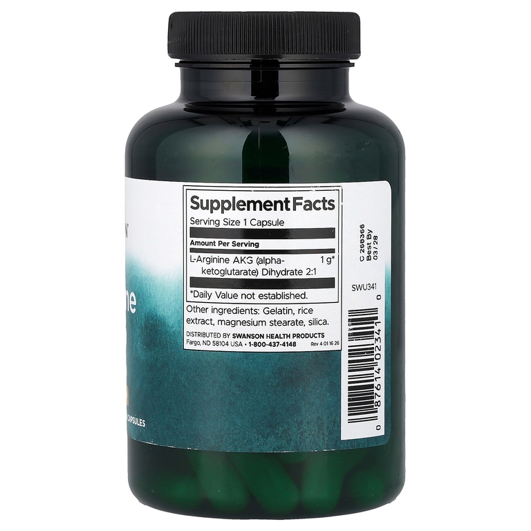 Swanson Vitamins, Аргинин AKG, 1 г, 90 капсул
