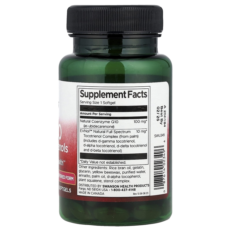 Swanson Vitamins, Коэнзим Q10 с токотриенолами, 60 мягких таблеток
