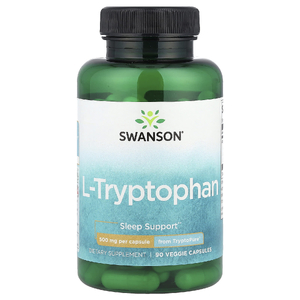 Swanson Vitamins, L-триптофан, 500 мг, 90 растительных капсул