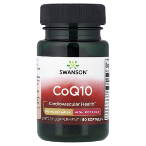 Swanson Vitamins, коэнзим Q10, высокая эффективность, 100 мг, 50 капсул