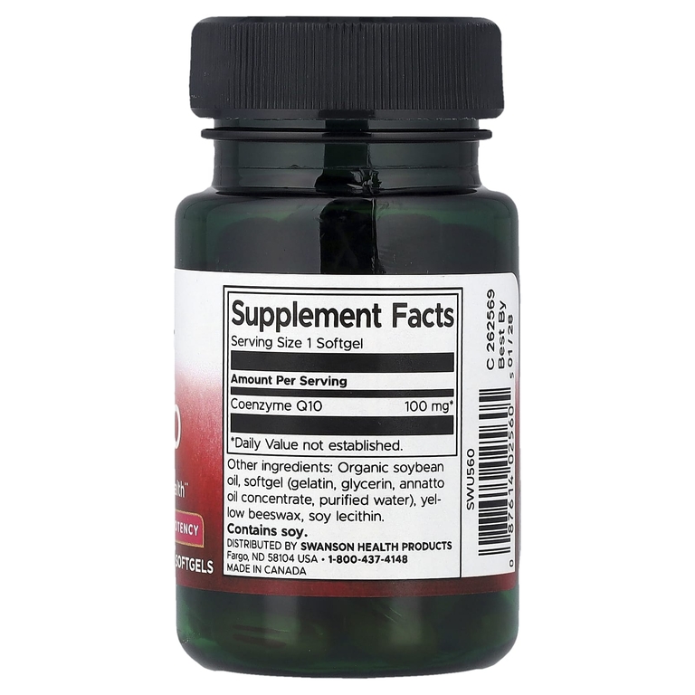 Swanson Vitamins, коэнзим Q10, высокая эффективность, 100 мг, 50 капсул