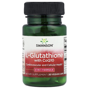 Swanson Vitamins, L-глутатион с коэнзимом Q10, 30 веганских капсул