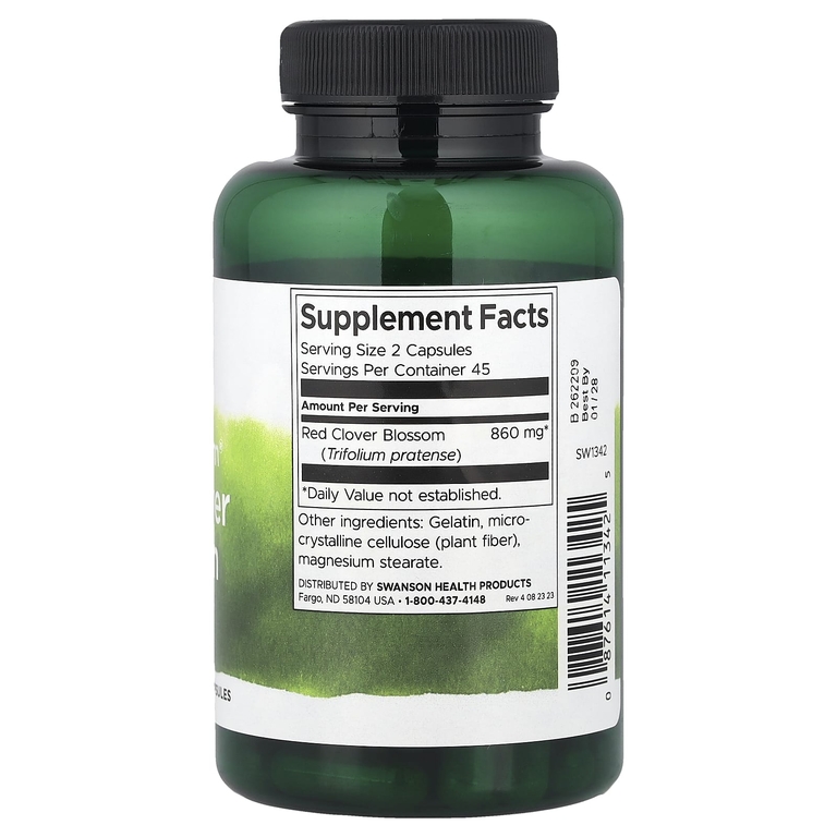 Swanson Vitamins, Full Spectrum®, цветки красного клевера, 430 мг, 90 капсул