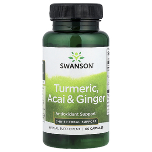 Swanson Vitamins, Куркума, асаи и имбирь, 60 капсул