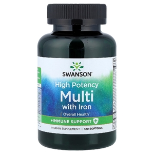 Swanson Vitamins, Железный мультивитамин высокой эффективности с добавлением железа, 120 капсул