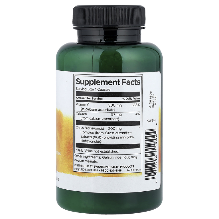 Swanson Vitamins, Буферизованный витамин C с биофлавоноидами, 100 капсул