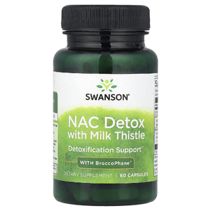 Swanson Vitamins, NAC, детоксикация, с расторопшей и BroccoPhane®, 60 капсул (Товар снят с продажи) 