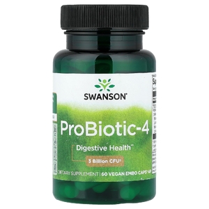 Swanson Vitamins, ProBiotic-4, 60 веганских капсул Embo Caps® AP