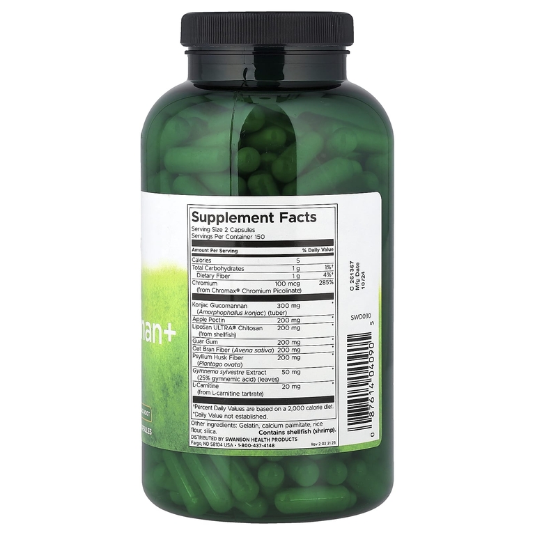 Swanson Vitamins, Глюкоманнан +, 300 капсул (Товар снят с продажи) 