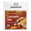 Swanson Vitamins, 100% органический чай с куркумой, без кофеина, 20 чайных пакетиков, 20 г (0,7 унции)